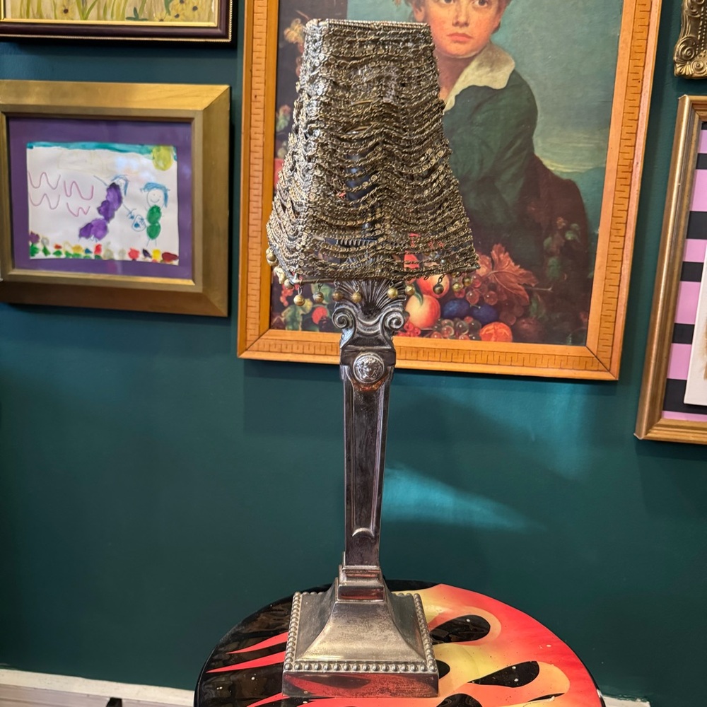 Vintage Gianni Versace Silverplate Medusa Table
Lamp Rare Made in Italy